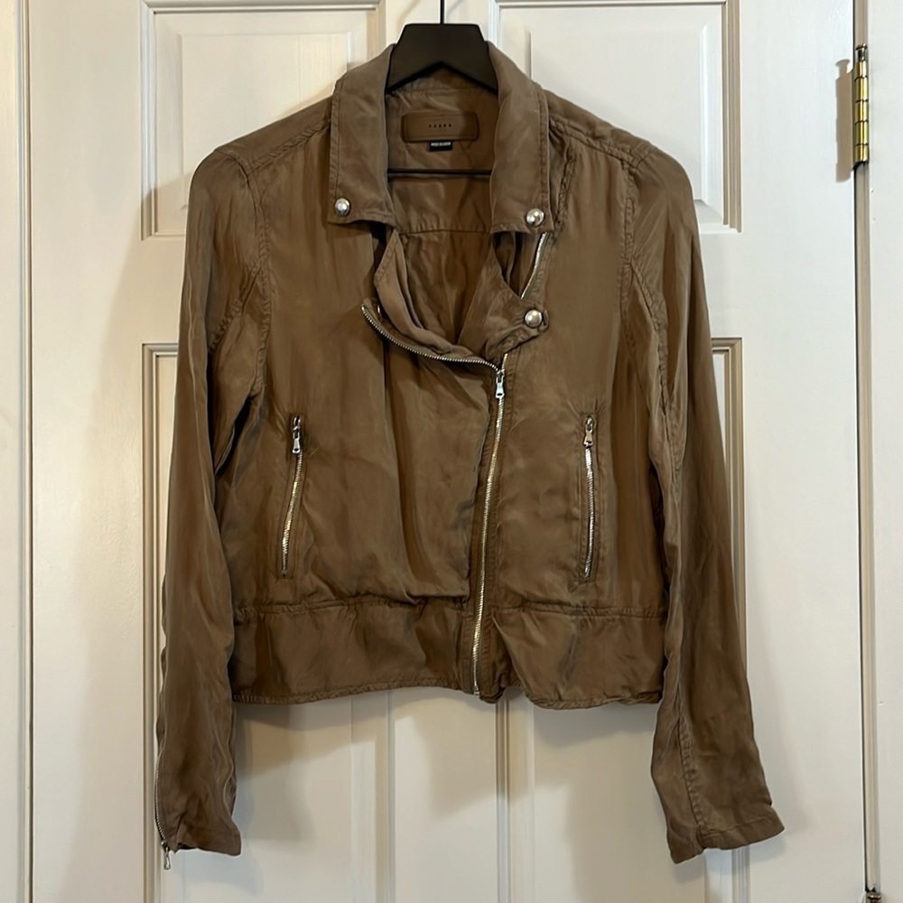 Blank NYC Military Style Brown Jacket w/ Functional Zippers - Size Medium